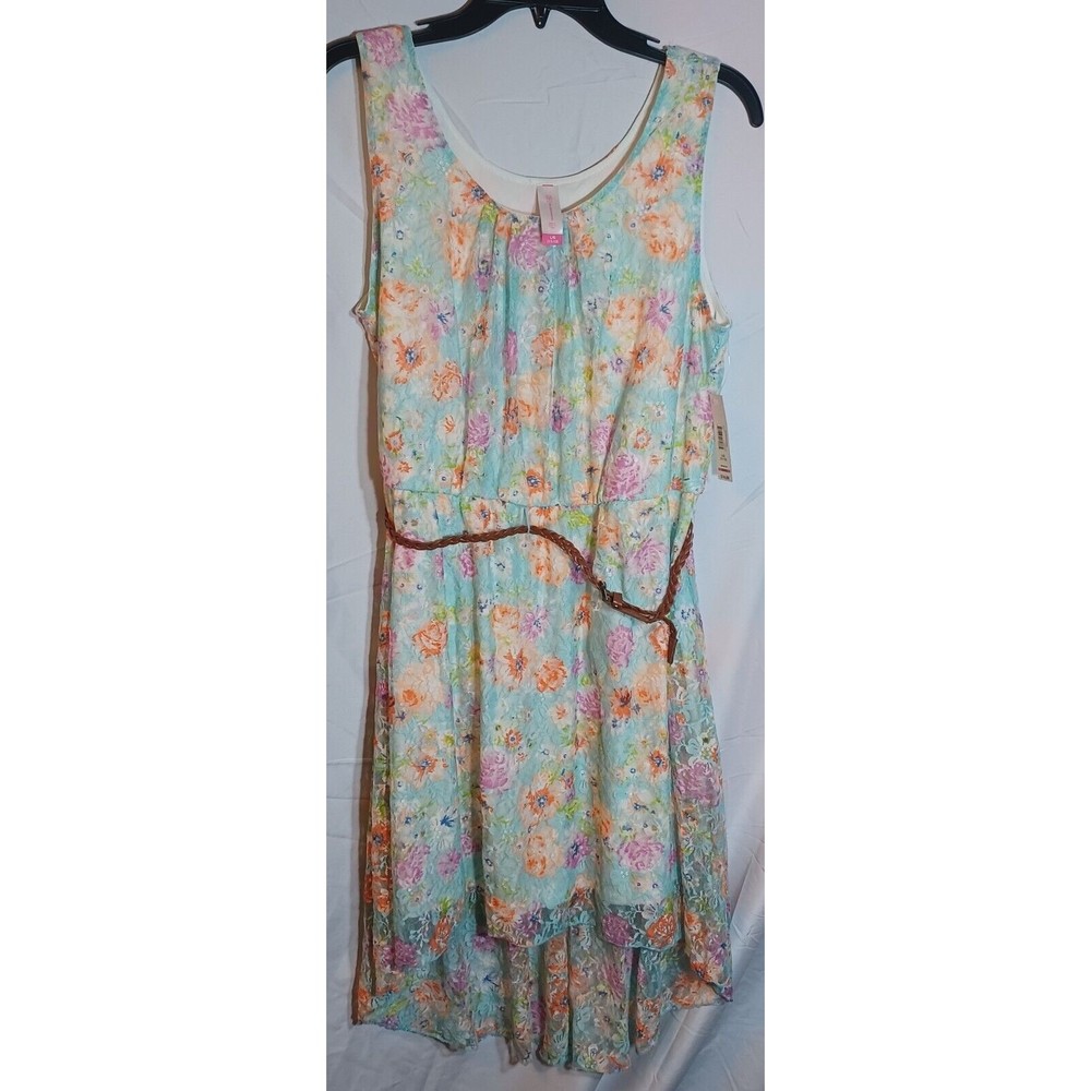 No Boundaries Dress Size L Juniors White Floral Lace Dress Fully Lined H…